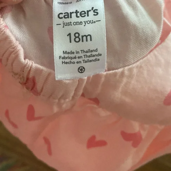 18m bundle pink heart overall, striped romper and delicate dress - Picture 9 of 10